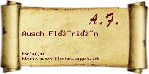 Ausch Flórián névjegykártya
